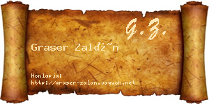 Graser Zalán névjegykártya